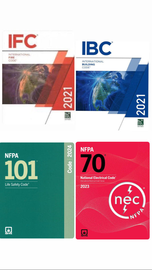 🏗️ Building & Fire Code Essentials Bundle || IBC 2021, IFC 2021, NEC 2023, NFPA 101 2024 – Full Code Compliance Set - NYBooksHub