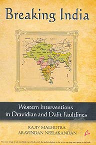 Front cover of the book 'BREAKING INDIA' by Rajiv Malhotra.