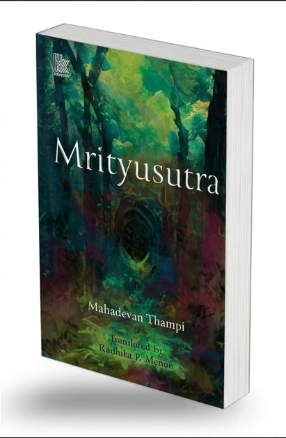 Front cover of the book 'Mrityusutra' by Mahadevan Thampi.