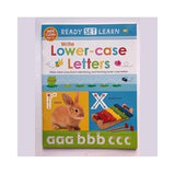 Front cover of the book 'READY SET LEARN WORKBOOKS : WRITE LOWER-CASE LETTERS' by Make Believe Ideas.