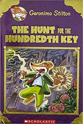 Front cover of the book 'GERONIMO STILTON SE: THE HUNT FOR THE 100TH KEY' by Geronimo Stilton.