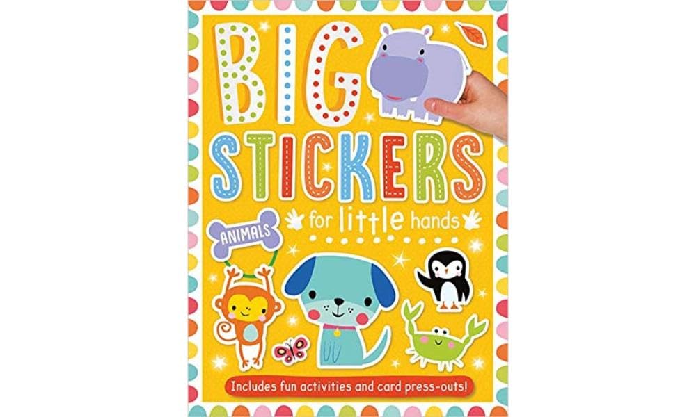 Front cover of the book 'Big Stickers for Little Hands Animals' by Amy Boxshall.