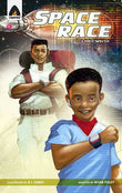 Front cover of the book 'Space Race: A Graphic Novel' by Welsh Cel.
