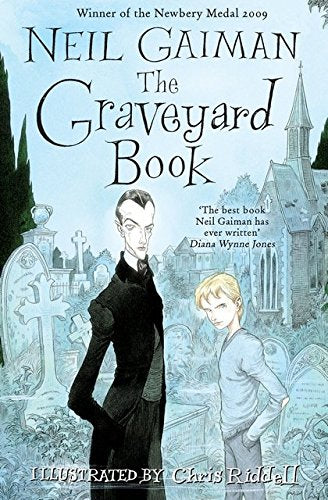 Front cover of the book 'The Graveyard Book' by Neil Gaiman.