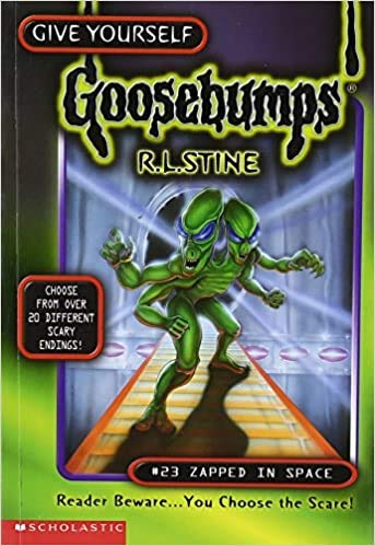 Front cover of the book 'GYGB #23 ZAPPED IN SPACE' by R.l Stine.