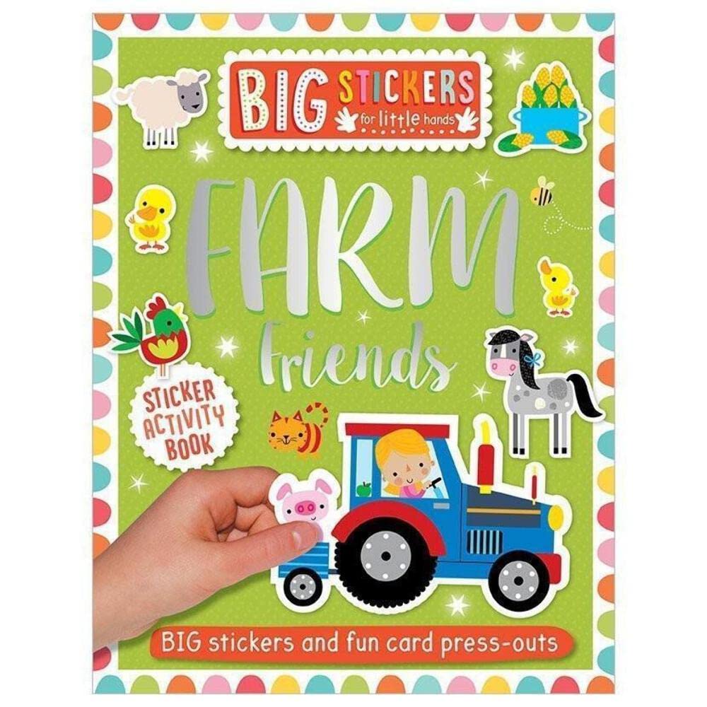 Front cover of the book 'Big Stickers for Little Hands: Farm Friends' by Make Believe Ideas.