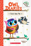 Front cover of the book 'Owl Diaries #15: Eva's New Pet (A Branches Book)' by Rebecca Elliott.
