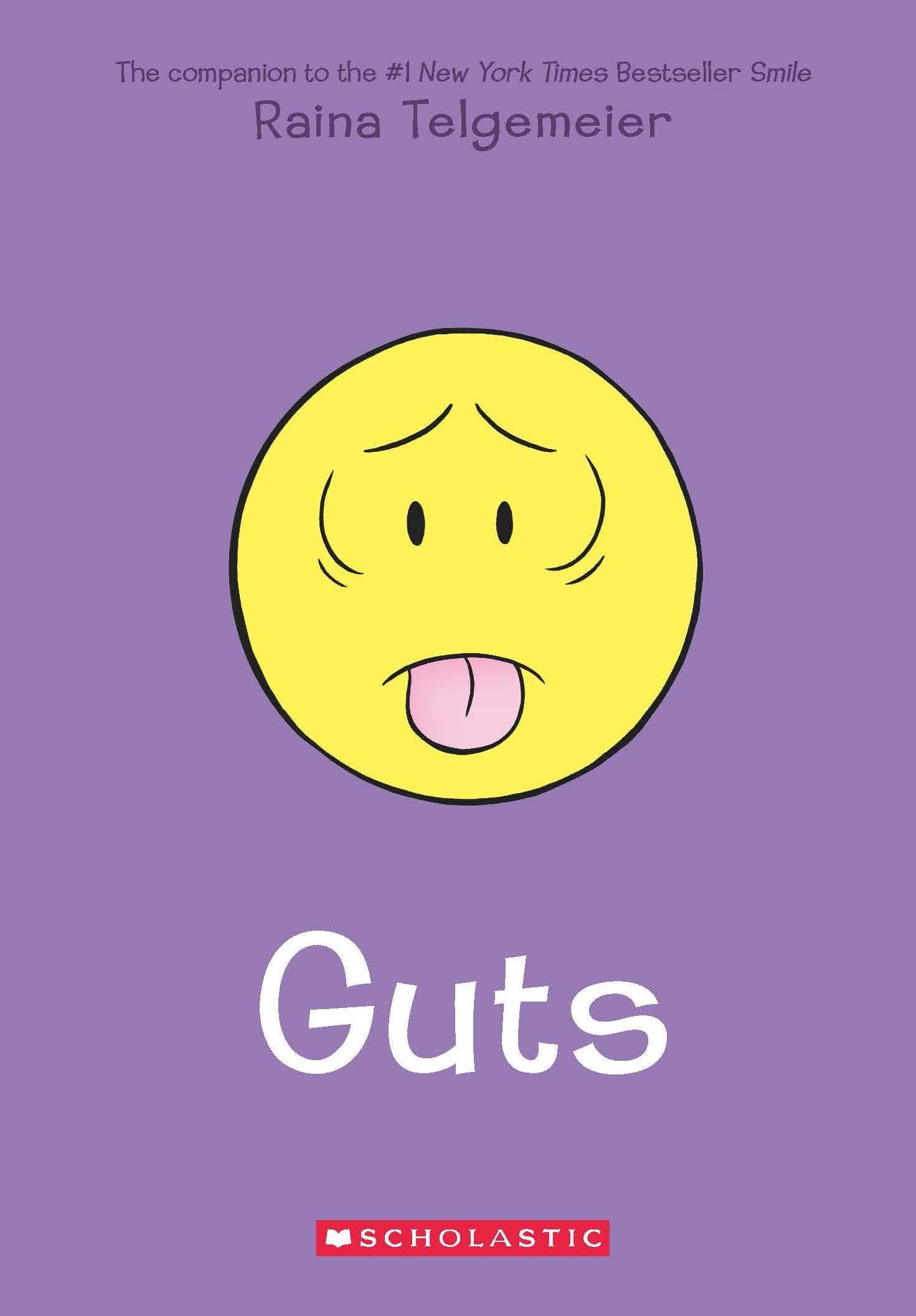 Front cover of the book 'Guts' by Raina Telgemeier.