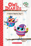 Front cover of the book 'Owl Diaries #5: Warm Hearts Day' by Rebecca Elliot.