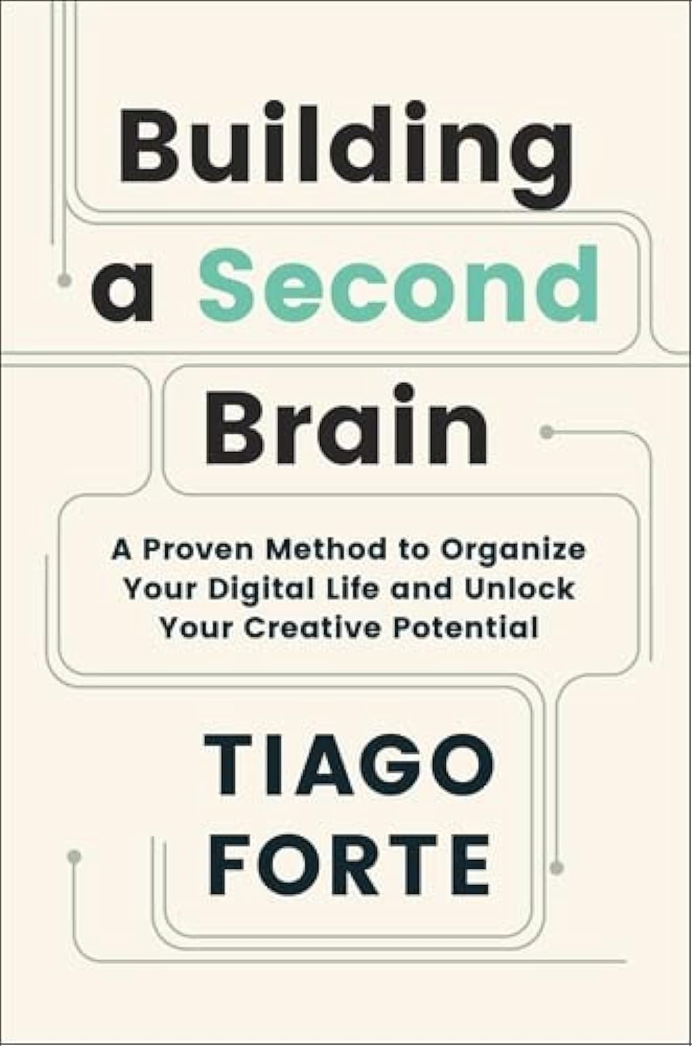 Front cover of the book 'Building a Second Brain: A Proven Method to Organize Your Digital Life and Unlock Your Creative Potential' by Tiago Forte.