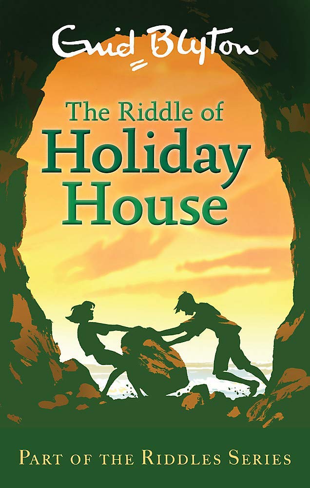 Front cover of the book 'The Riddle of Holiday House' by Enid Blyton.