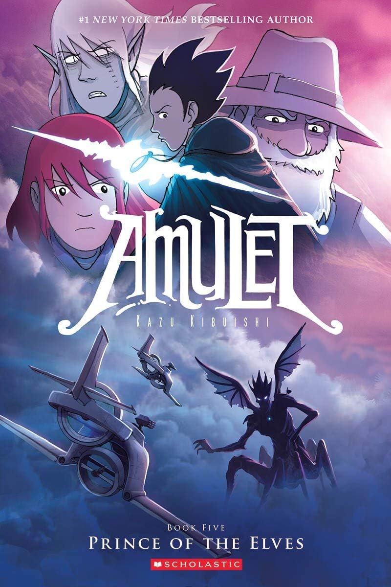 Front cover of the book 'Amulet Book #5: Prince of the Elves' by Kazu Kibuishi.