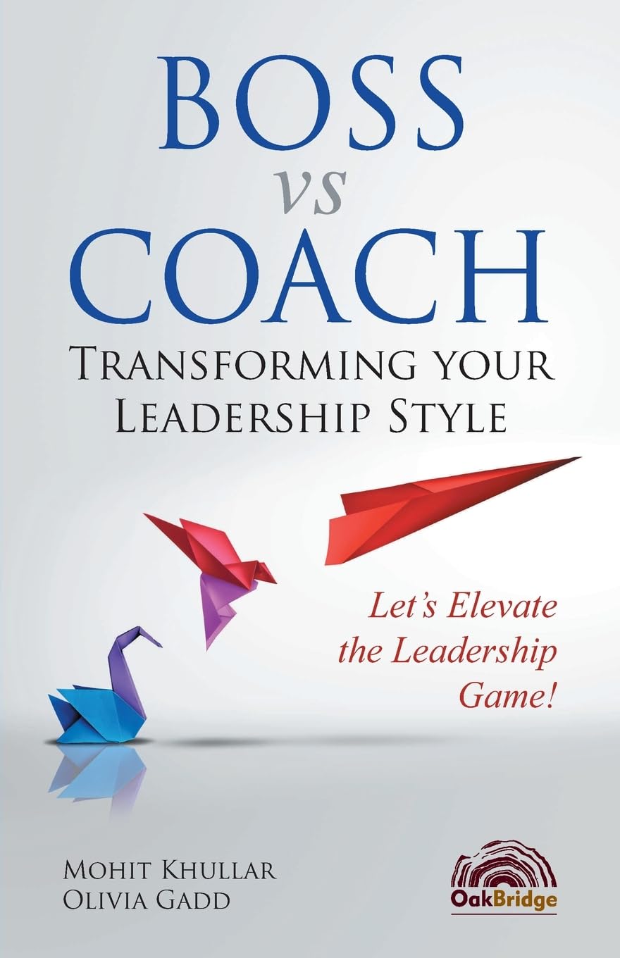 Front cover of the book 'Boss vs Coach' by Mohit Khullar and Olivia Gadd.