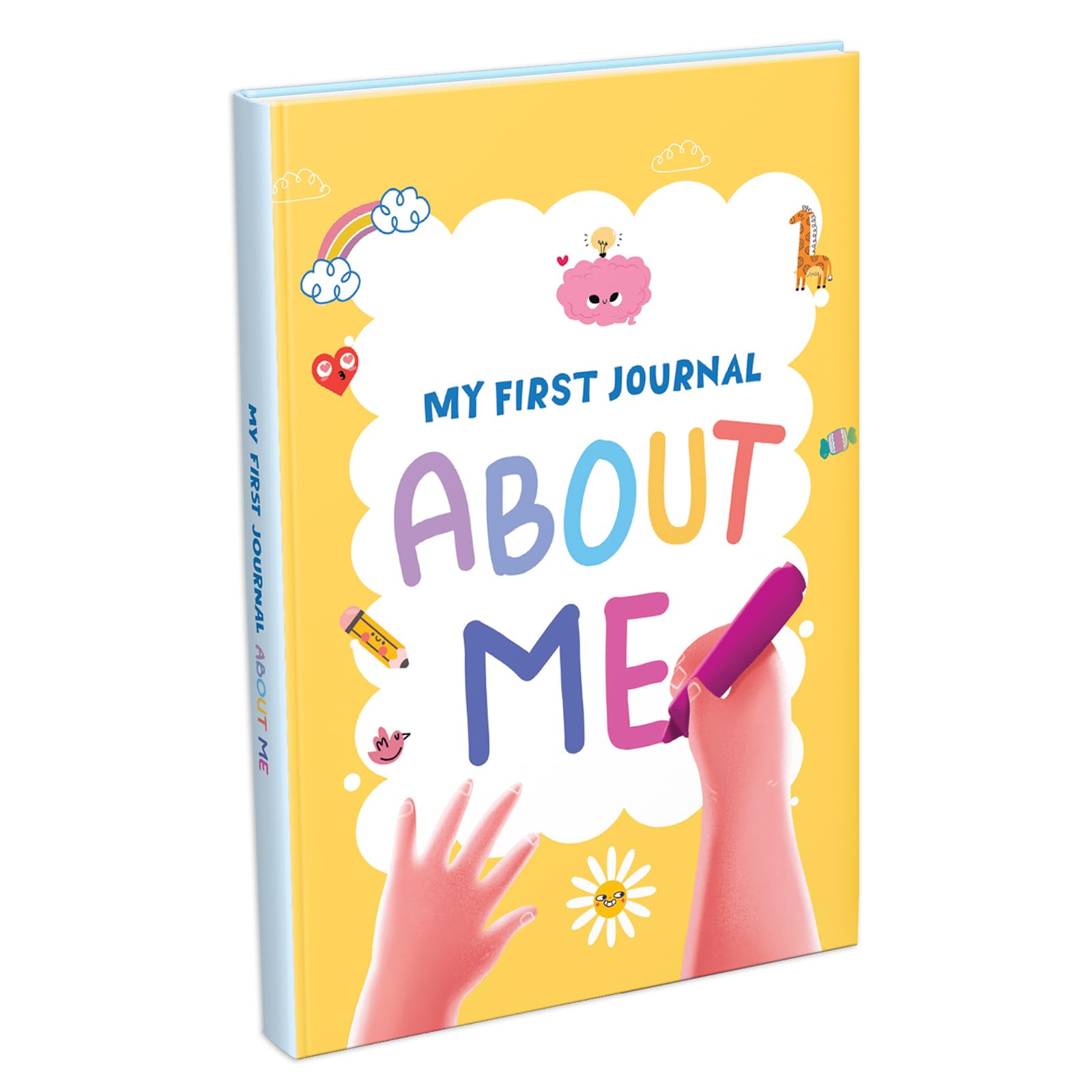 Front cover of the book 'My First Journal-About Me: A Guided Journal for Kids: Fun Prompts, Drawing, Writing & Self-Discovery Journal for Kids I' by Pengiun.