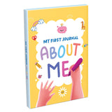 Front cover of the book 'My First Journal-About Me: A Guided Journal for Kids: Fun Prompts, Drawing, Writing & Self-Discovery Journal for Kids I' by Pengiun.
