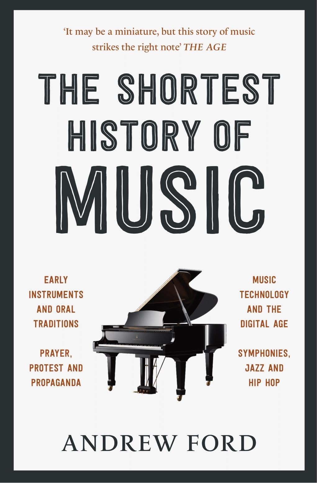 Front cover of the book 'The Shortest History of Music' by Andrew Ford.