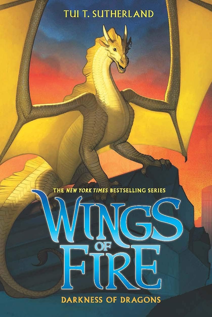 Front cover of the book 'WINGS OF FIRE #10: DARKNESS OF DRAGONS' by Tui T. Sutherland.
