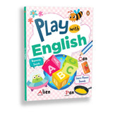 Front cover of the book 'Play with English: First Practice Workbook | Fun and Interactive English Learning Activities | Capital and Small letters' by Penguin.