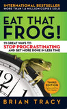 Front cover of the Paperback book 'Eat That Frog!: 21 Great Ways to Stop Procrastinating and Get More Done in Less Time' by Tracy Brian.