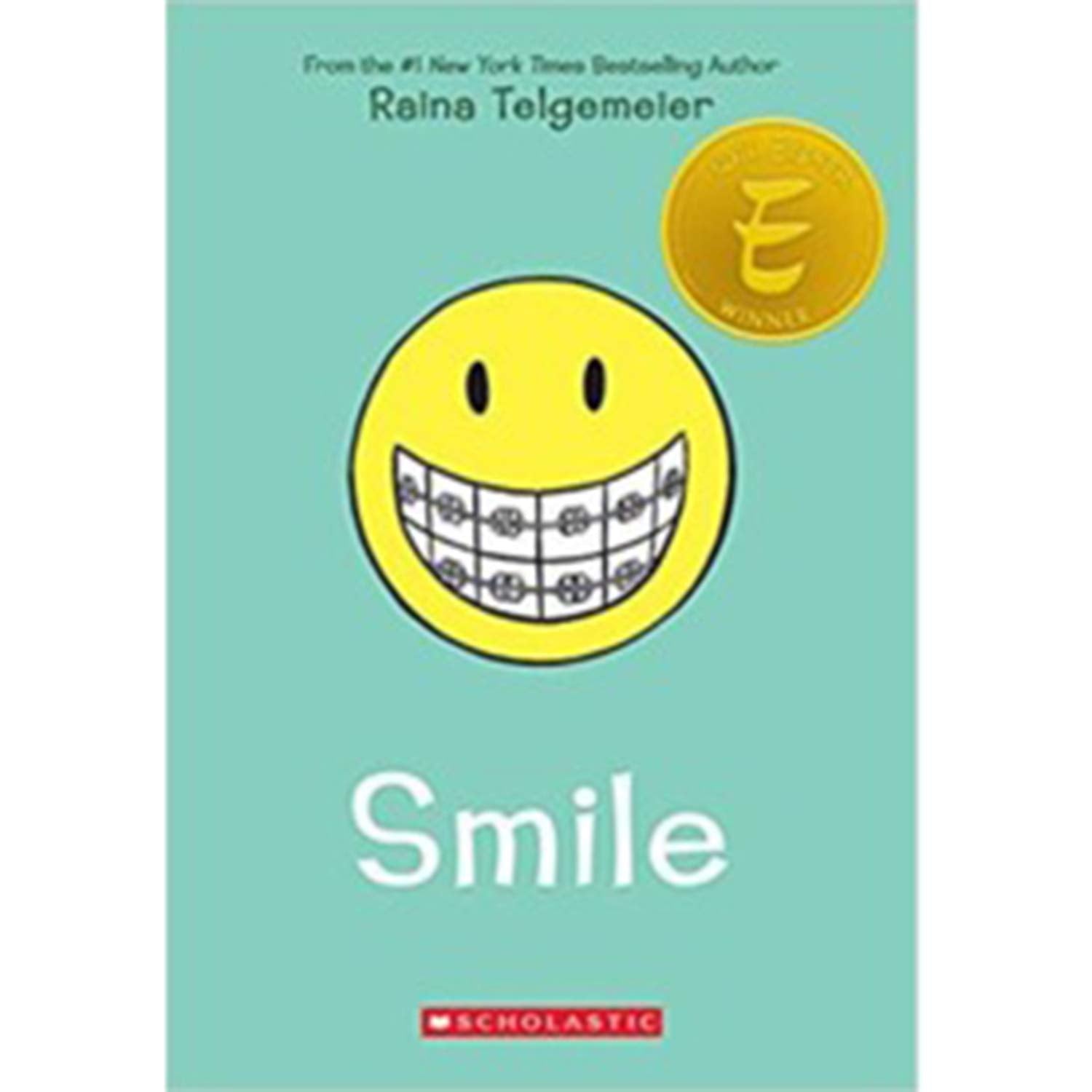 Front cover of the book 'Smile' by Raina Telgemeier.