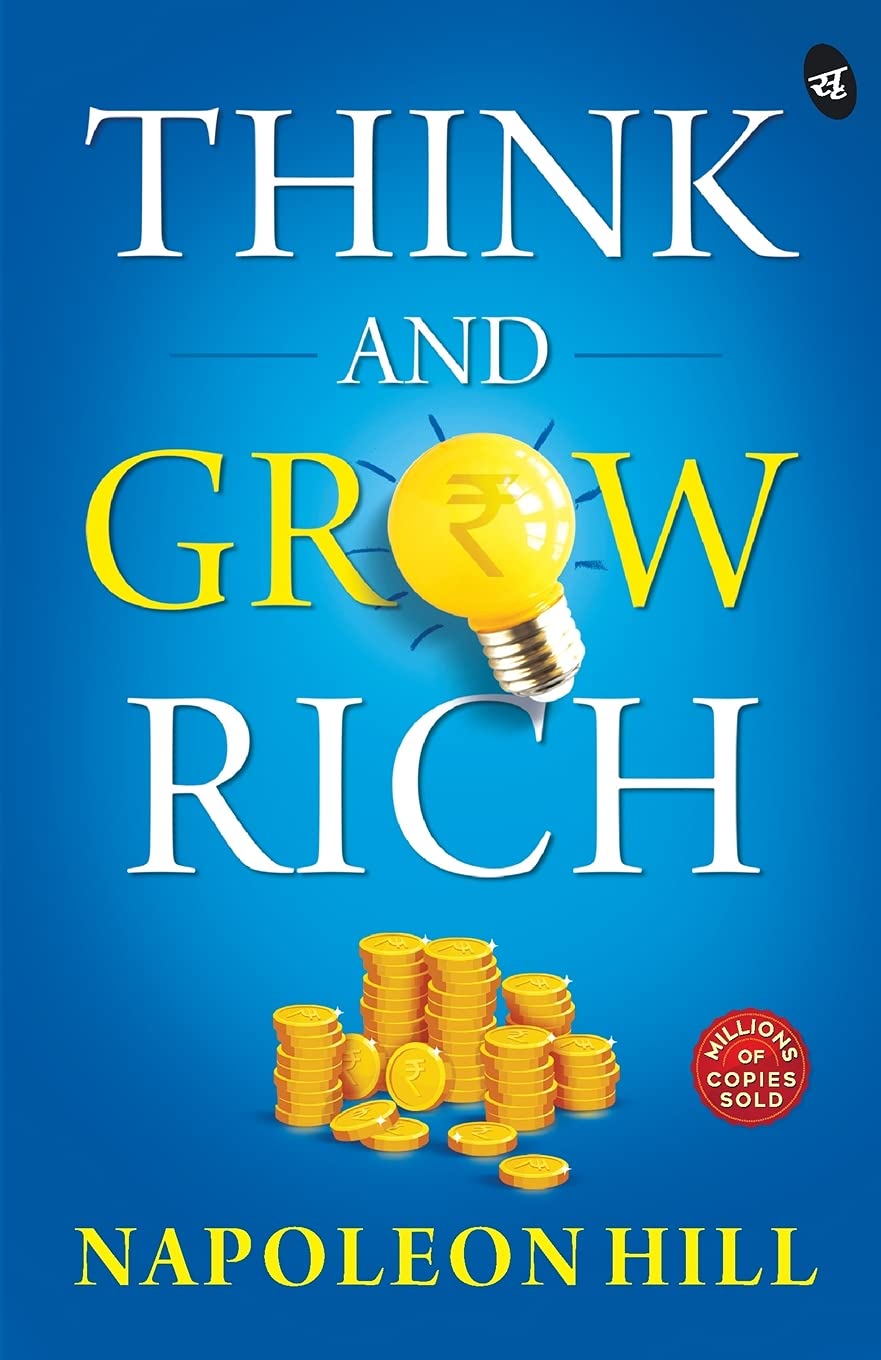 Front cover of the book 'Think and Grow Rich' by Napoleon Hill.