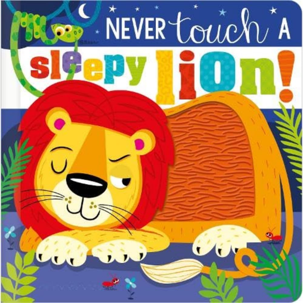 Front cover of the book 'Never Touch a Sleepy Lion!' by Sophie Collingwood.