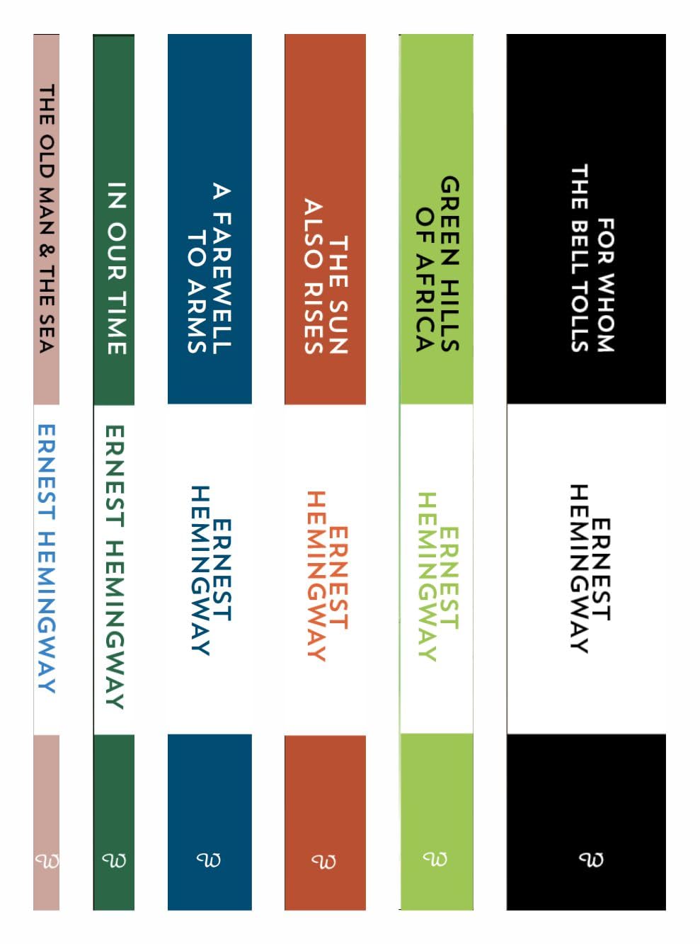 Ernest Hemingway Collection 6 book set (For Whom The Bell Tolls, A Farewell To Arms, Green Hills Of Africa, The Old & The Sea, In Our Time, The Sun Also Rises) NYBooksHub