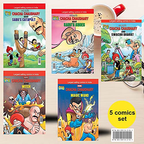 Chacha Chaudhary Comics in English ( Set of 5 Books ) NYBooksHub