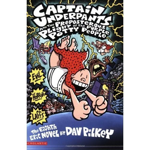 Front cover of the book 'Captain underpants and the preposterous plight of the purple potty people' by Pilkey Dav.
