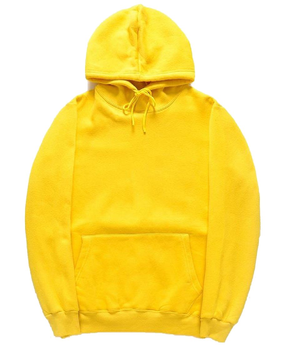 Front cover of the book 'Sheng Xi Mens Casual Hooded Pullover Coat Drawstring Solid Sweatshirts Yellow M' by Vincent Delecroix.