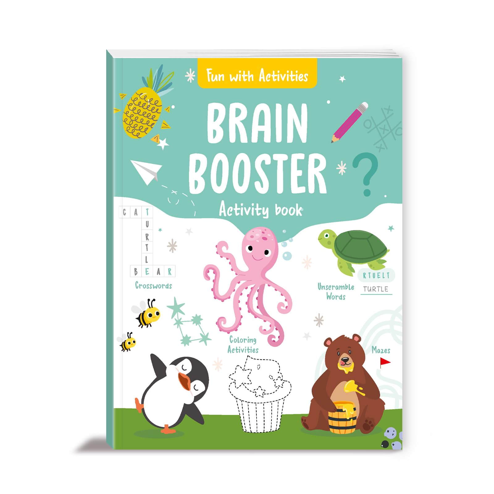 Front cover of the book 'Fun with Activities: Brain Boosters' by Penguin.