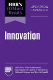 Front cover of the book 'HBR's 10 Must Reads on Innovation, Updated & Expanded (featuring "What Is Disruptive Innovation?" by Clayton M. Christen' by Harvard Business Review.