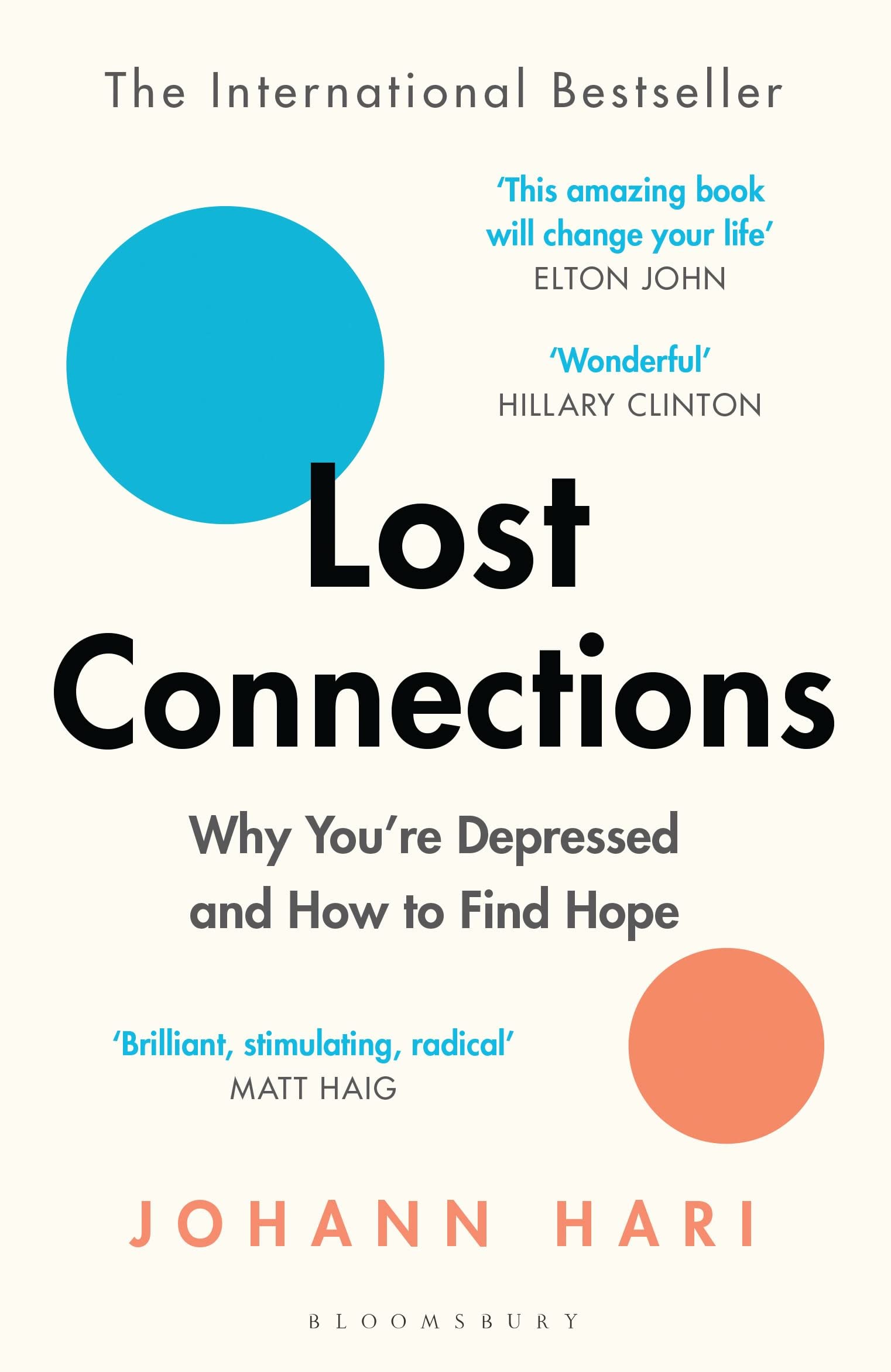 Front cover of the book 'Lost Connections' by johann hari.