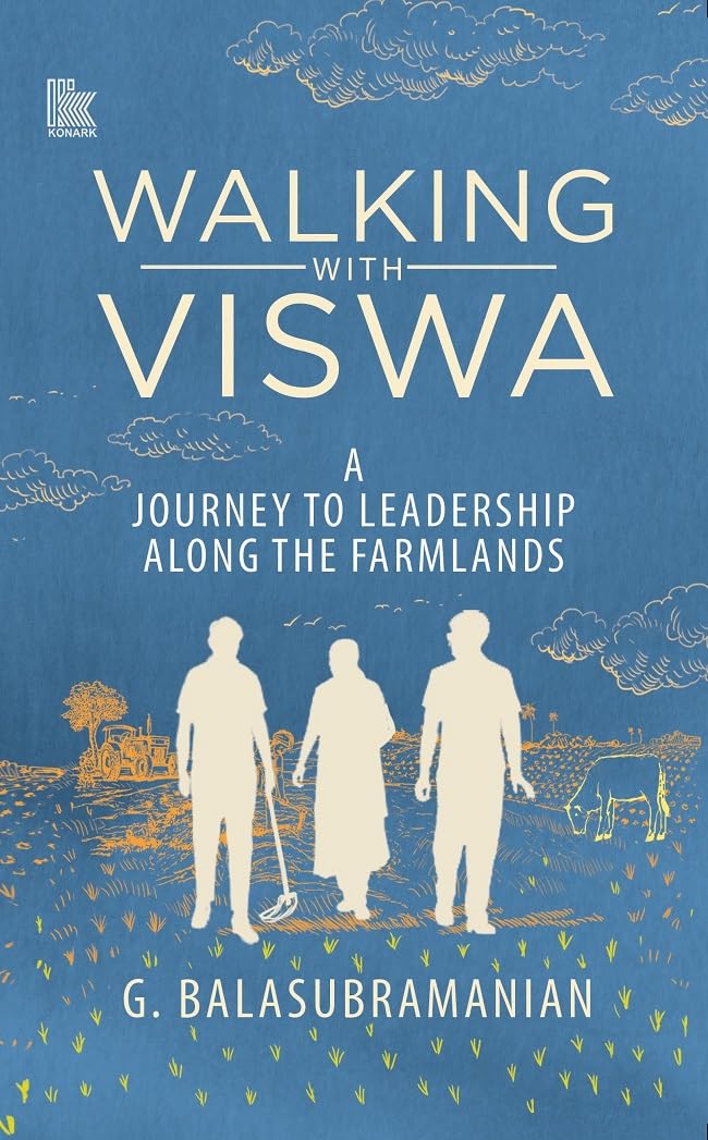 Front cover of the book 'Walking with Viswa' by G Balasubramanian.