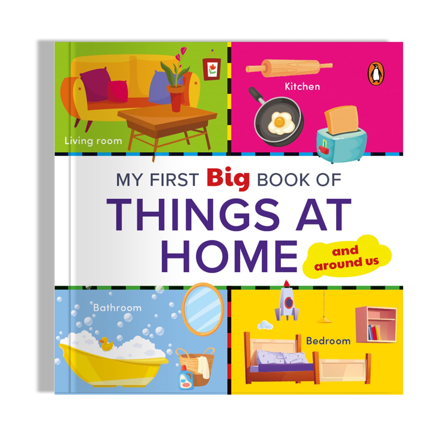 Front cover of the Board Book book 'My First Big Book of Things at Home: Illustrated Board Book of Things at Home for PreSchool Kids, Toddlers | Book for 1+' by Penguin.