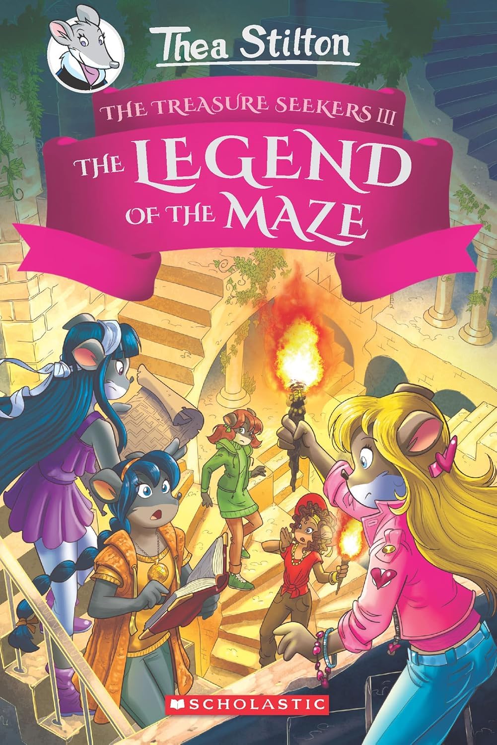 Front cover of the book 'Thea Stilton and the Treasure Seekers #3: The Legend of the Maze' by Thea Stilton.