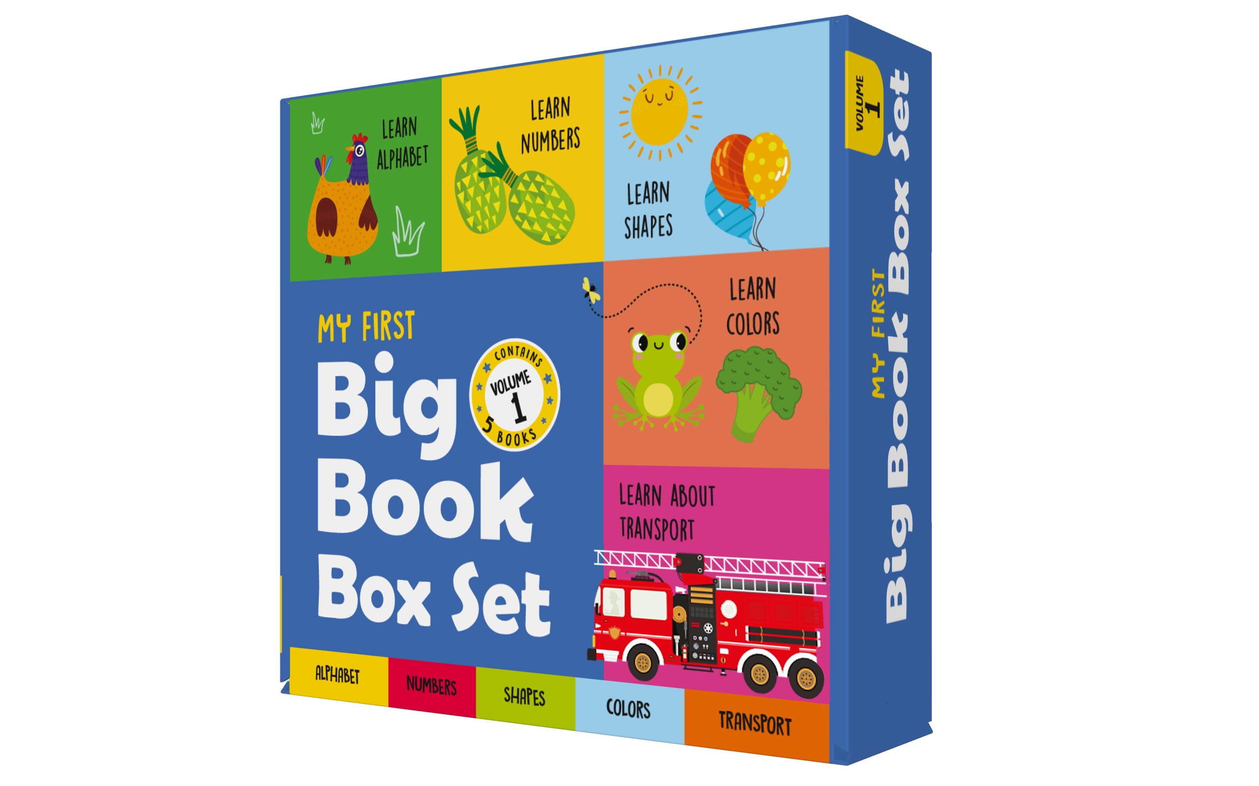 Front cover of the Board Book book 'My First Big Book Box - Volume 1 (5 Books Tuck-Box): A Boxset of 5 Illustrated Big Board Books for PreSchool Kids, Toddl' by Na.