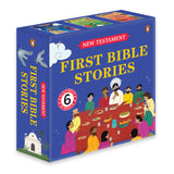 Front cover of the book 'First Bible Stories (New Testament): Box set of Six Illustrated Bible Stories for Kids I Inspiring Tales | Ages 5+ [Peng' by Penguin.