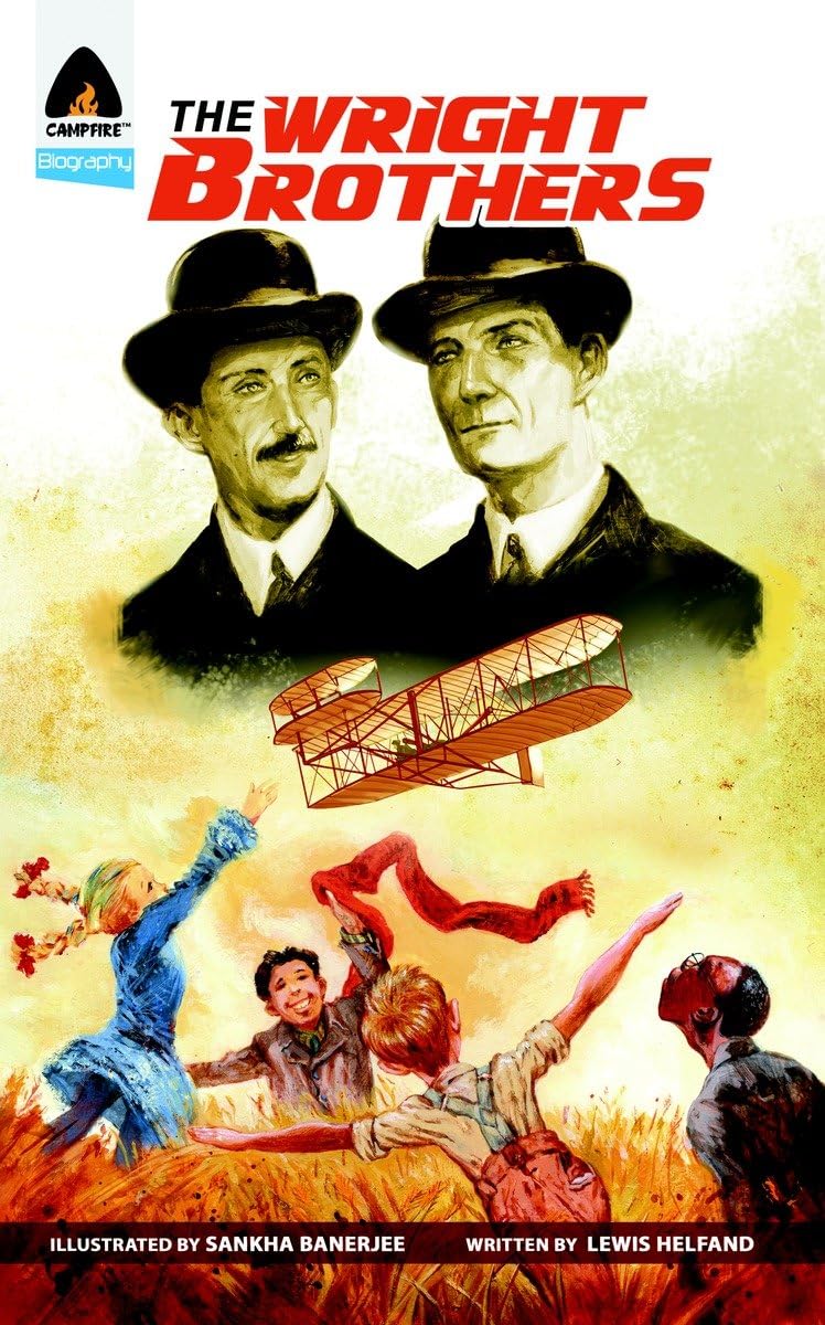 Front cover of the book 'The Wright Brothers: A Graphic Novel (Campfire Graphic Novels)' by Lewis Helfand.