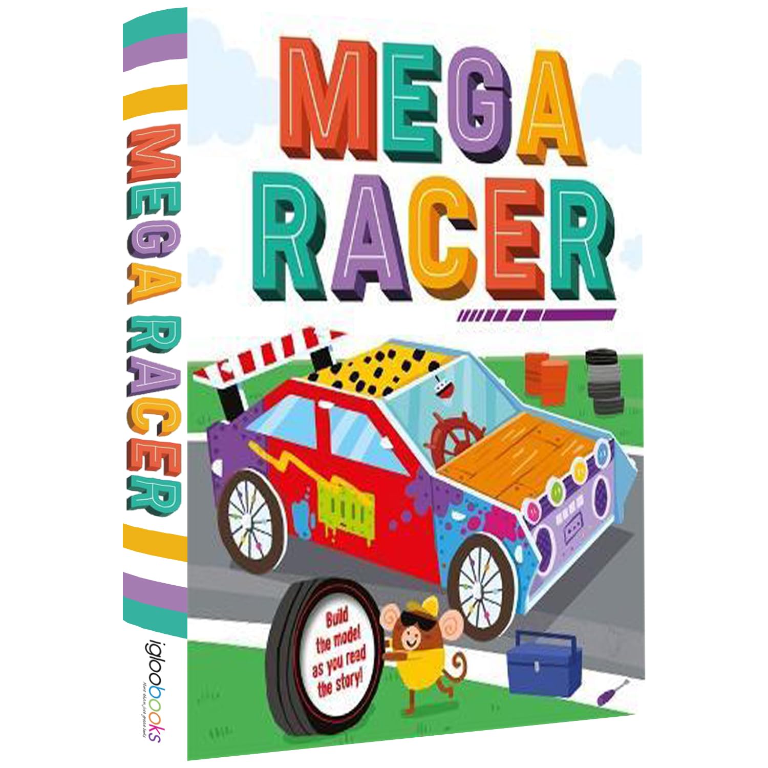 Front cover of the book 'MEGA RACER ENG' by Parragon.