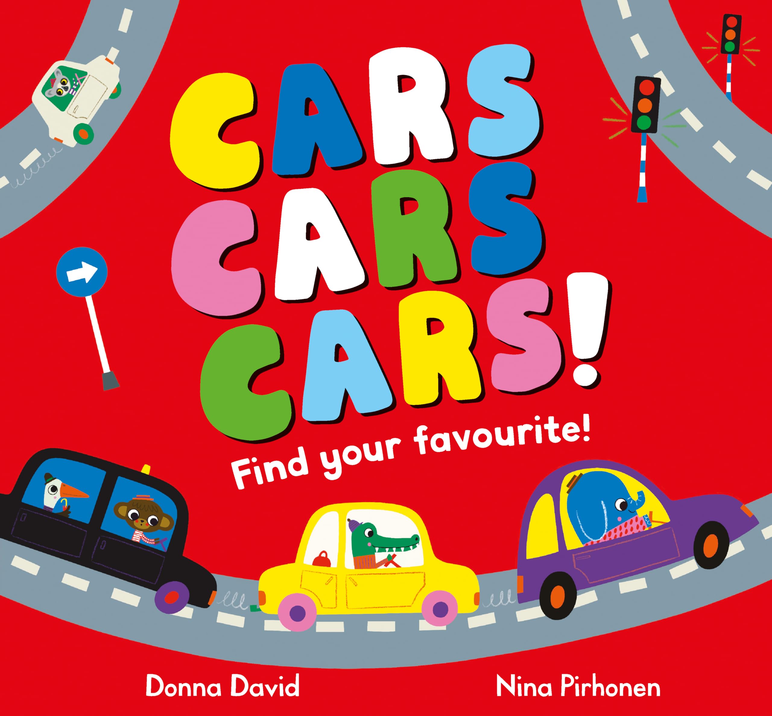 Front cover of the book 'Cars Cars Cars!: Find Your Favourite (50 to Follow and Count)' by Donna David.