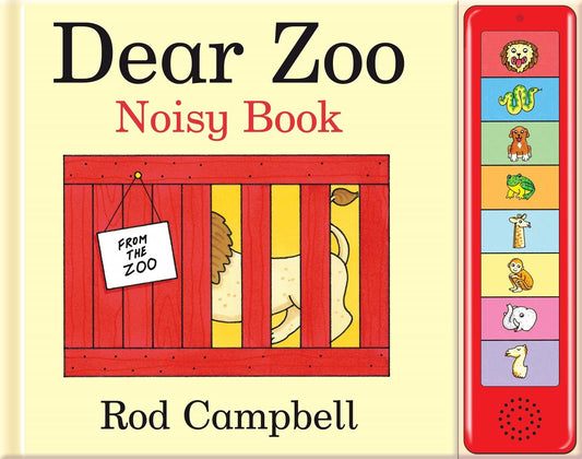 Front cover of the book 'TenderTouches Dear Zoo Noisy Book' by Rod Campbell.