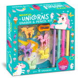 Front cover of the book 'Magic Unicorns Eraser Pencil Set, Stationery Gift Set, Wodden Pencils and Erasers Set, Kids Stationery Kit, Rubber Penci' by Bribasi.