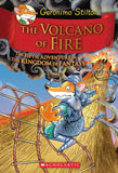 Front cover of the book 'The Volcano of Fire (Geronimo Stilton and the Kingdom of Fantasy #5)' by Elisabetta Dami.
