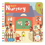 Front cover of the book 'Busy Nursery' by Angie Rozelaar.