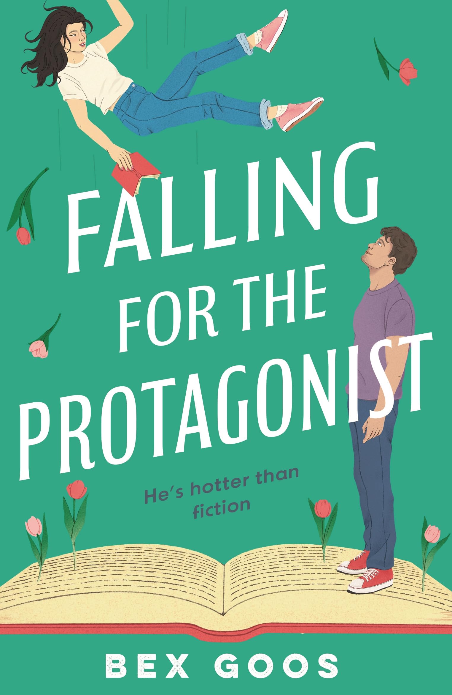 Front cover of the book 'Falling for the Protagonist' by Bex Goos.