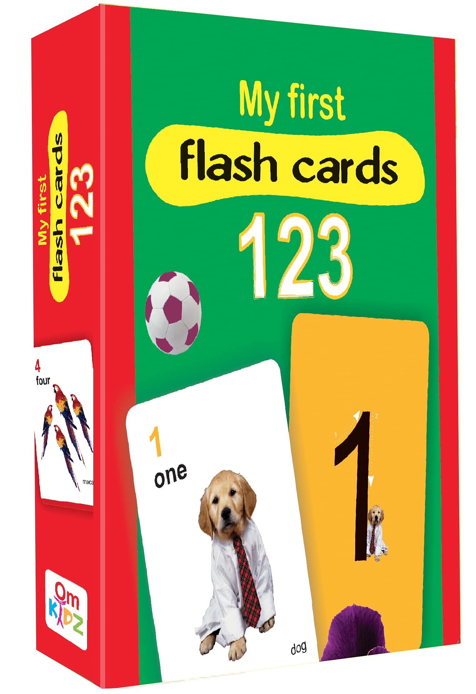 Front cover of the book 'My First Flash Cards 123' by Om Books.