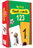 Front cover of the book 'My First Flash Cards 123' by Om Books.
