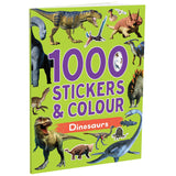 Front cover of the book '1000 Stickers & Colour - Dinosaurs' by Parragon.