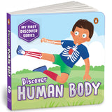 Front cover of the Board Book book 'My First Discover Series: Human Body: Fun and Interactive Illustrated Board Book on Body Parts for Kids, Toddlers | Book' by Penguin.